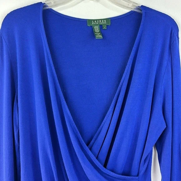 Lauren Ralph Lauren Wrap Long Sleeve Top - Picture 2 of 6